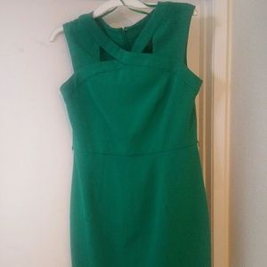 Size 8 Sandra Darren Green cutout pencil dress